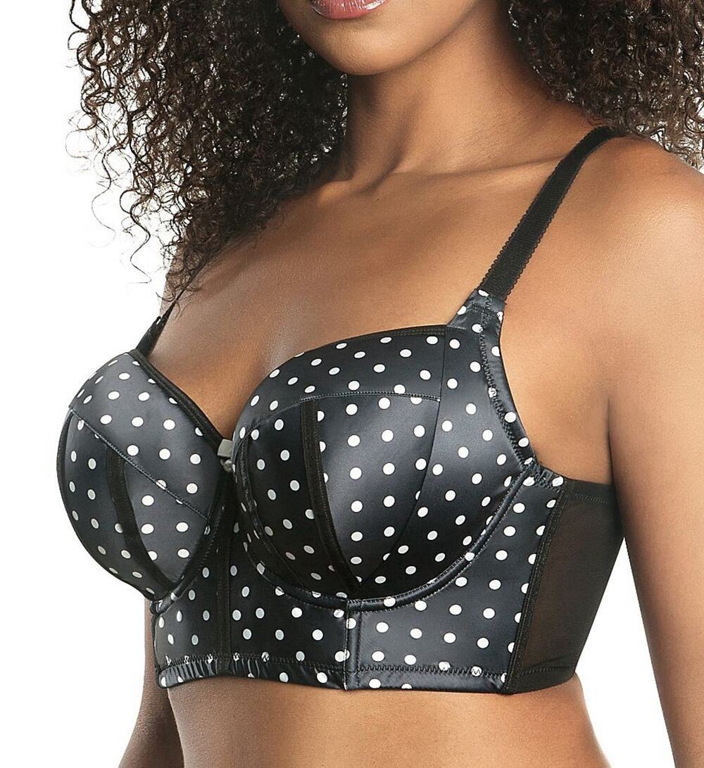 Parfait Charlotte Longline Underwire Bra 6977 Sz 36I Black Dot